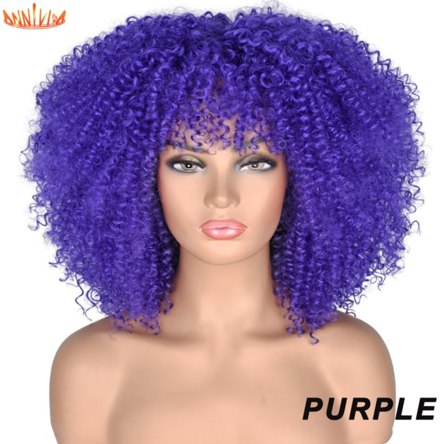 Kinky Curly Wig With Bangs