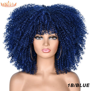 Kinky Curly Wig With Bangs